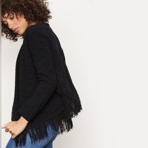 COPY - Anthropologie Maje Black Maldives fringe tweed open style  cardigan size…